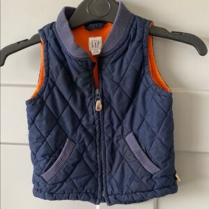 GAP Kids Navy and Orange Quilted Vest